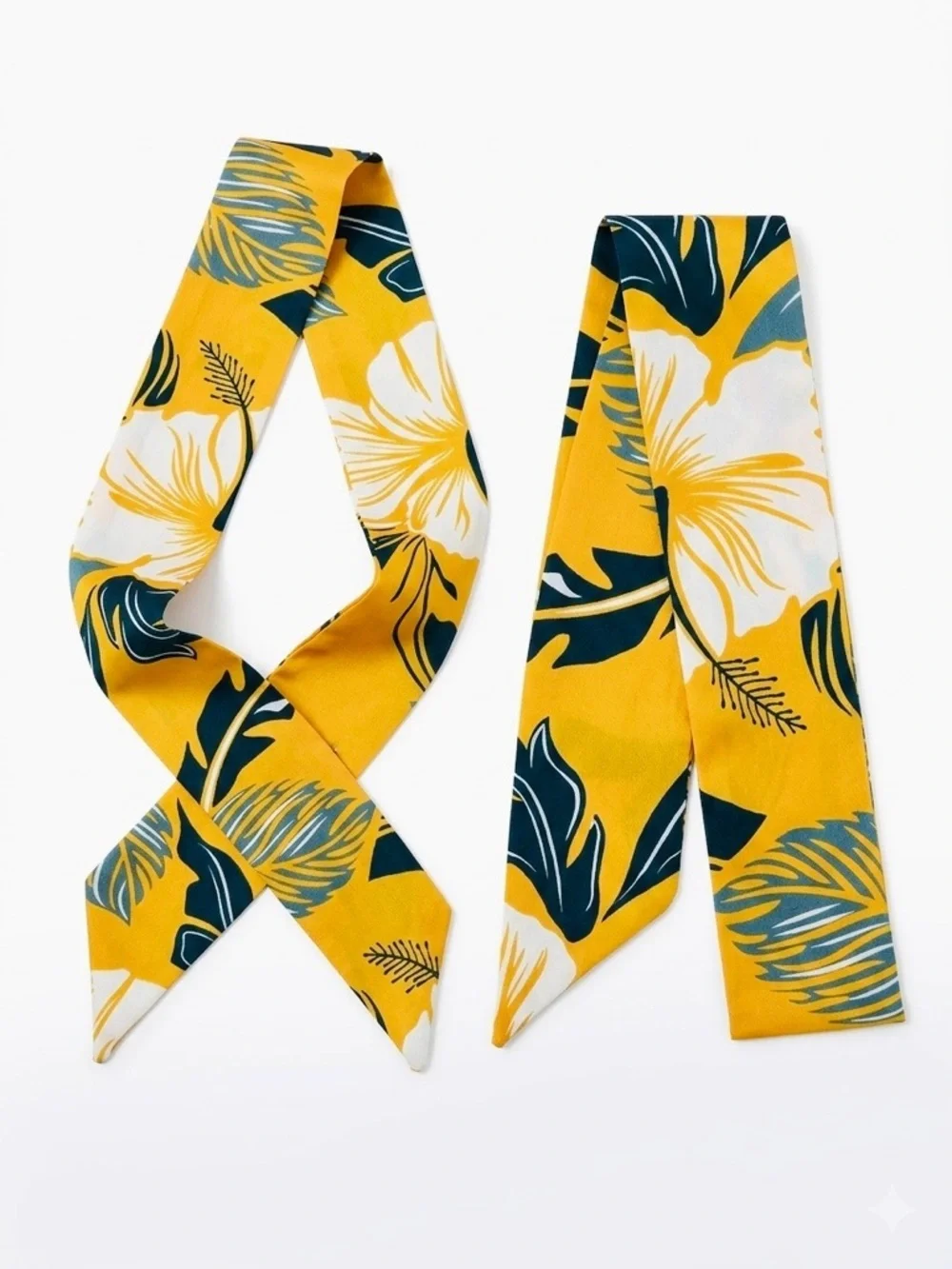 Multifunction Scarf / Twilly Ribbon Tropical Print - Picture 2 of 4